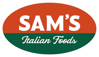 Sam’s Italian Foods logo in a red and green oval.