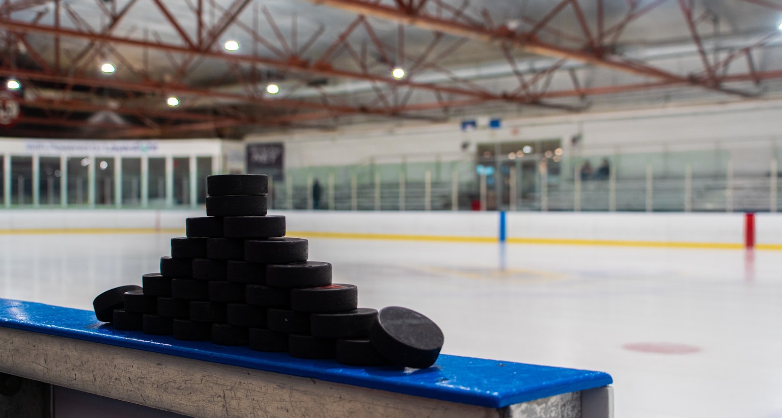 A wide view of the ice at AC North Arena