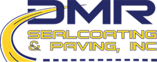 DMR Sealcoating & Paving, Inc. logo in blue and yellow.